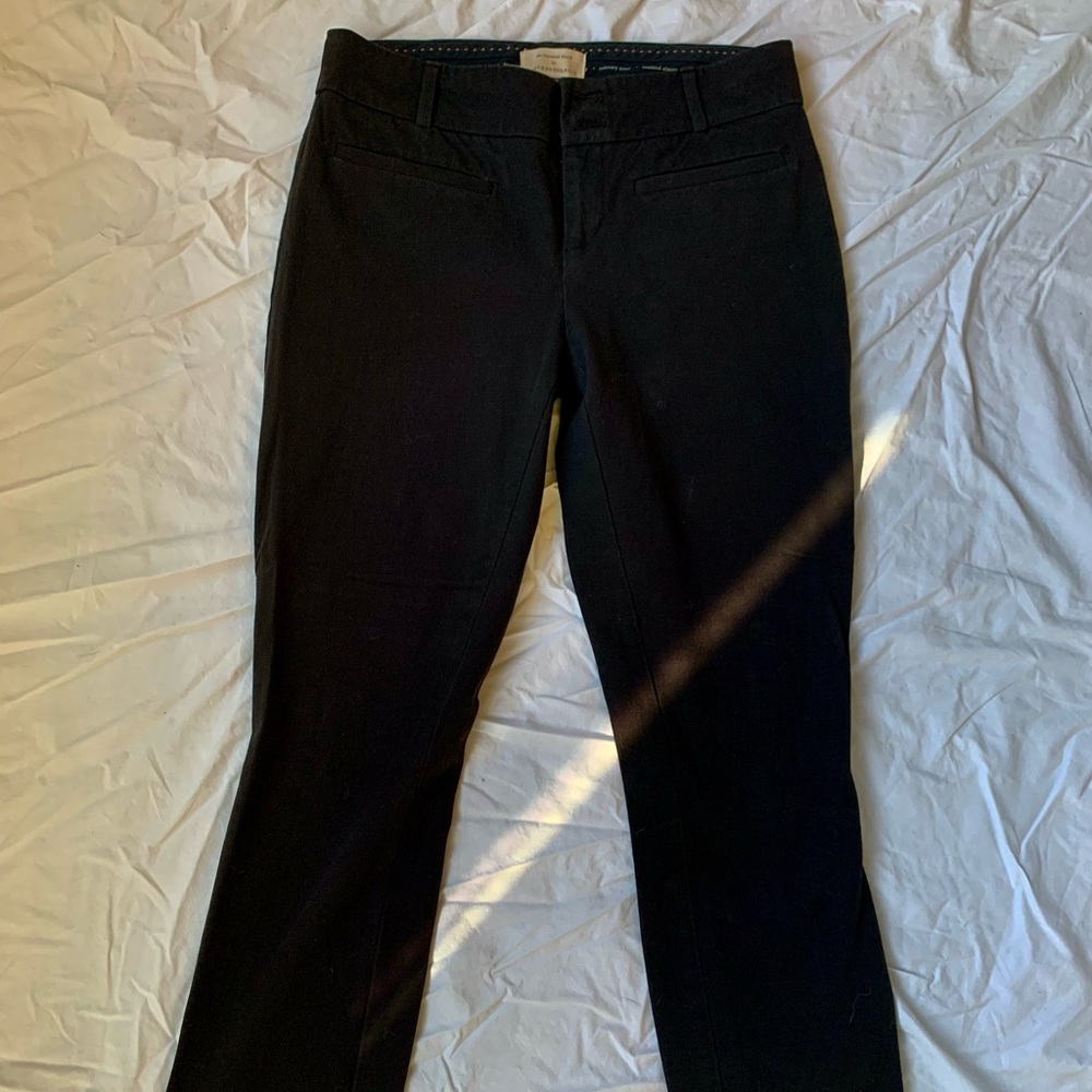 Anthropologie essential slim black trousers; size 0.